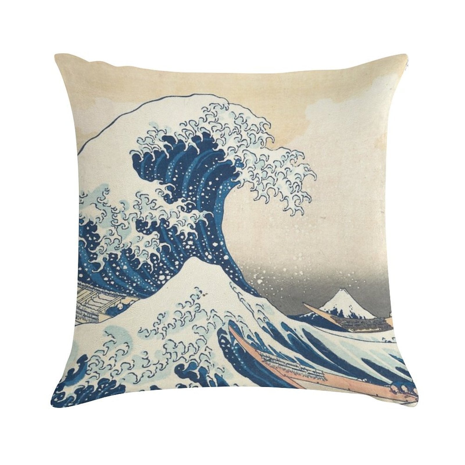 The Great Wave Off Kanagawa Soft Warmth Comfort Throw Pillow