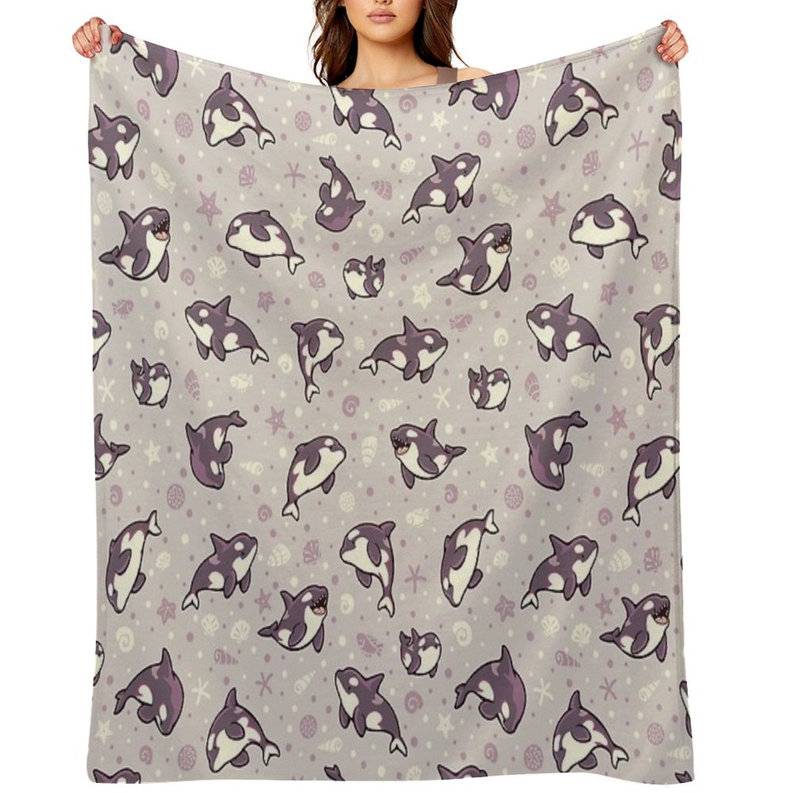 Jelly Bean Orcas Gift-ready Throw Blanket