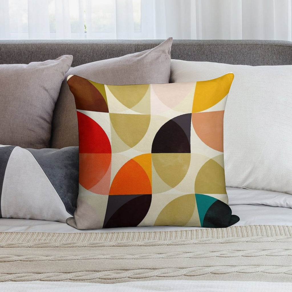 Mid Century 4 Soft Short Plush Fabric Throw Pillow