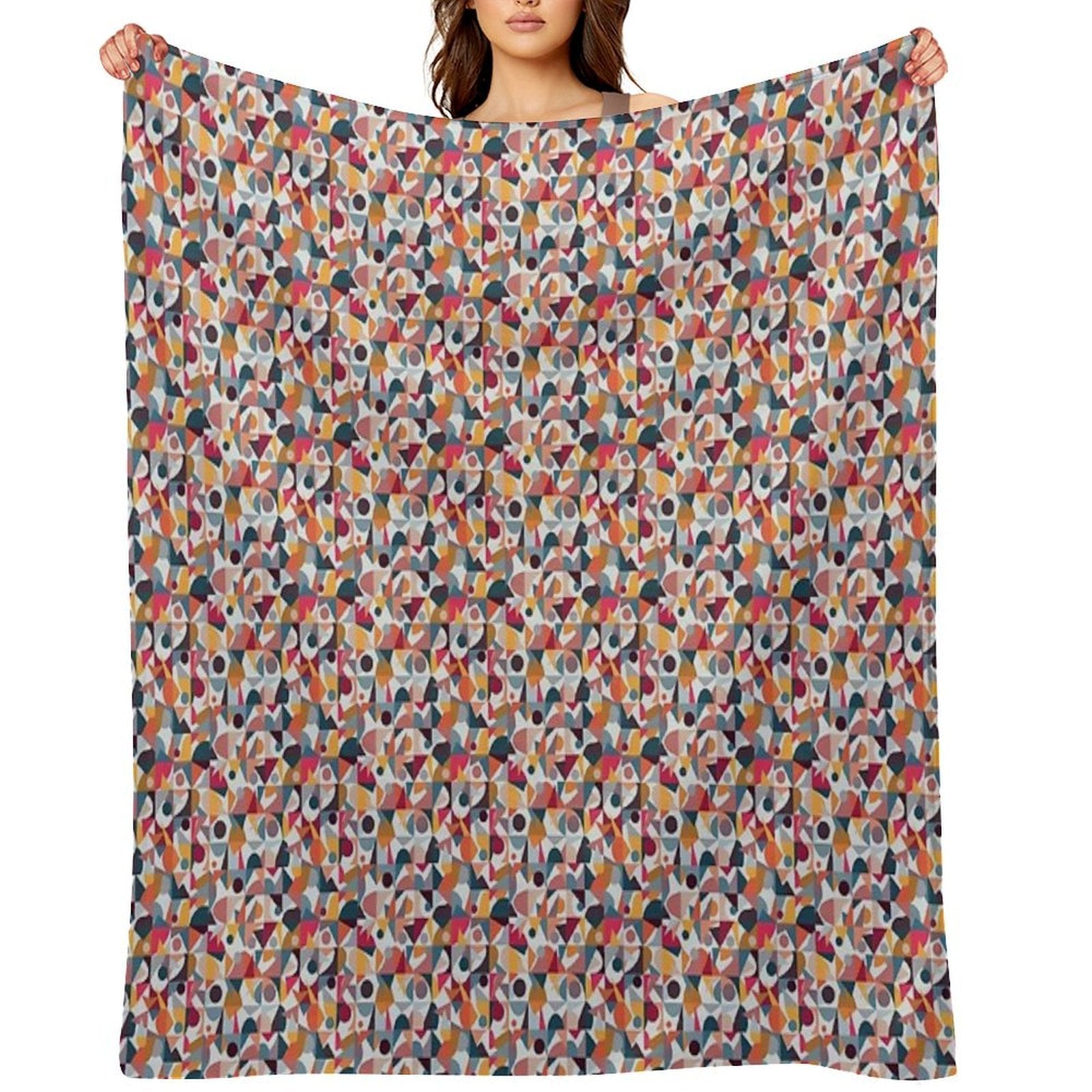 Abstract Quilt All-season Throw Blanket