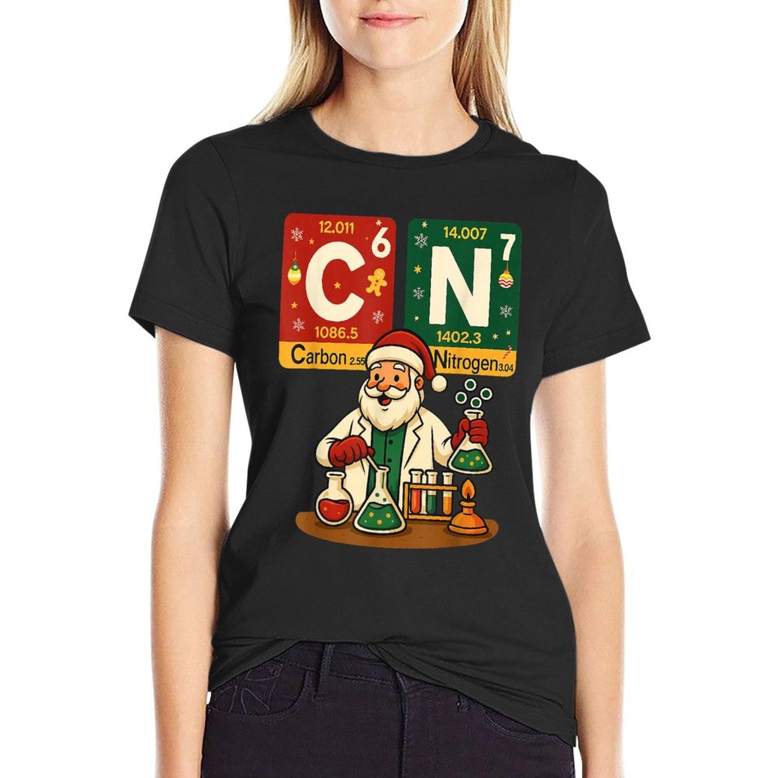 HUGvyn Science Christmas Carbon Nitrogen Six Seven 6 7 Meme  Odor-resistant T-Shirt