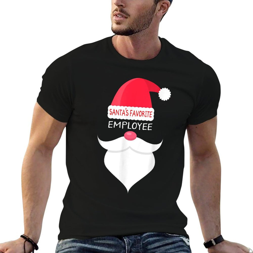 Funny Christmas Gift for Employee, Santas Favorite  Fade-proof Color T-Shirt
