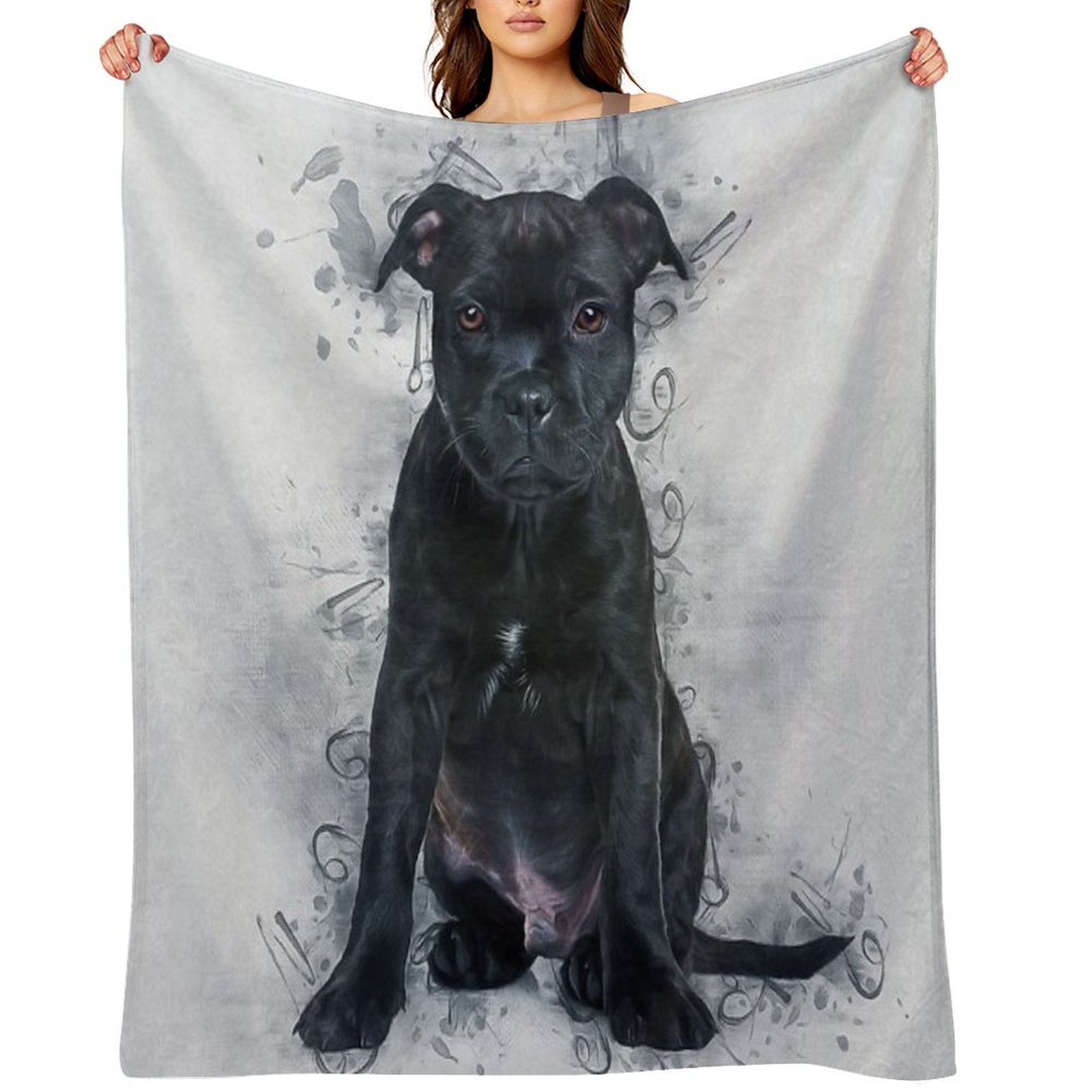 Staffordshire Bull Terrier Machine-washable Throw Blanket