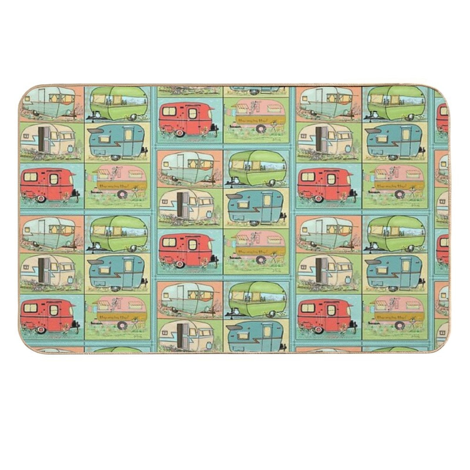 Camping Glamping in Vintage Trailers!  Toxin-Free Bath Mat