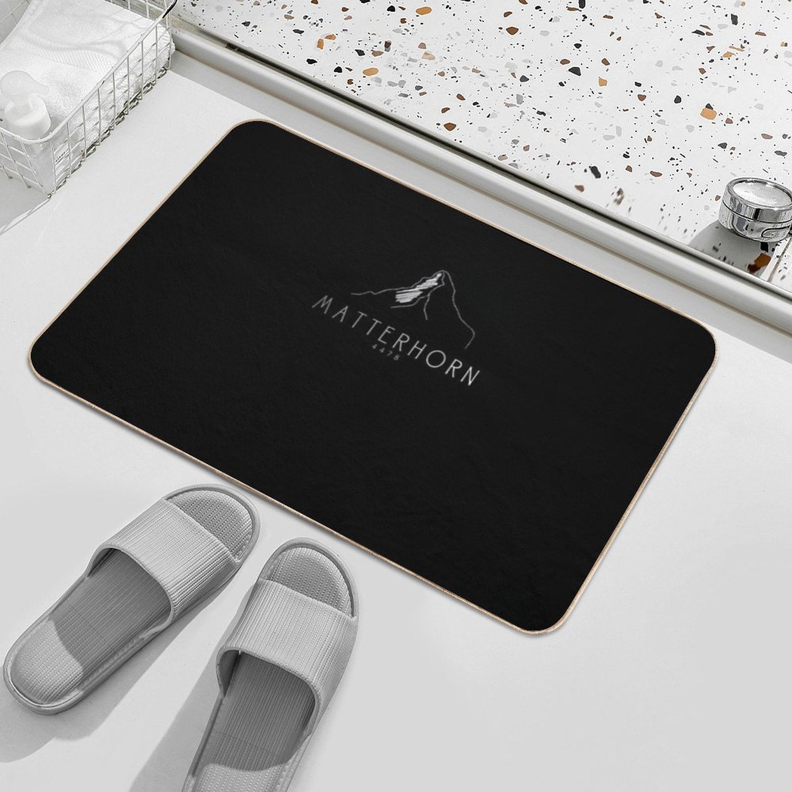 Matterhorn Alps Mountain Hiking Mountaineering  Easy Maintenance Bath Mat