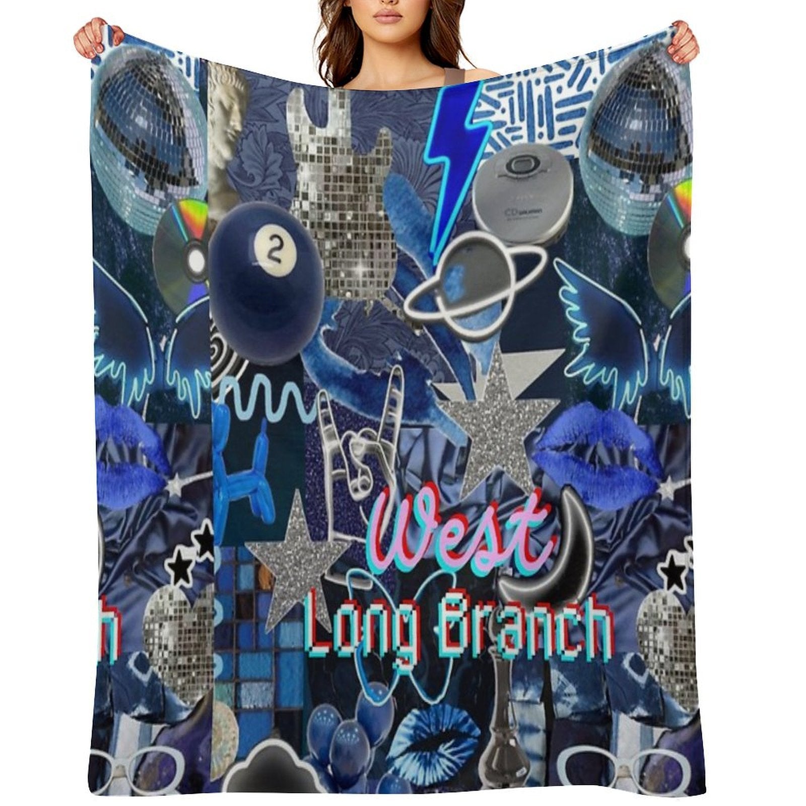 Monmouth West Long Branch COLLAGE Sustainable Throw Blanket
