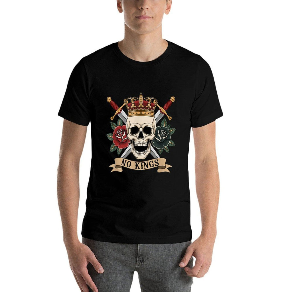 No Kings Tattoo Design No King In America  High-quality Stitching T-Shirt