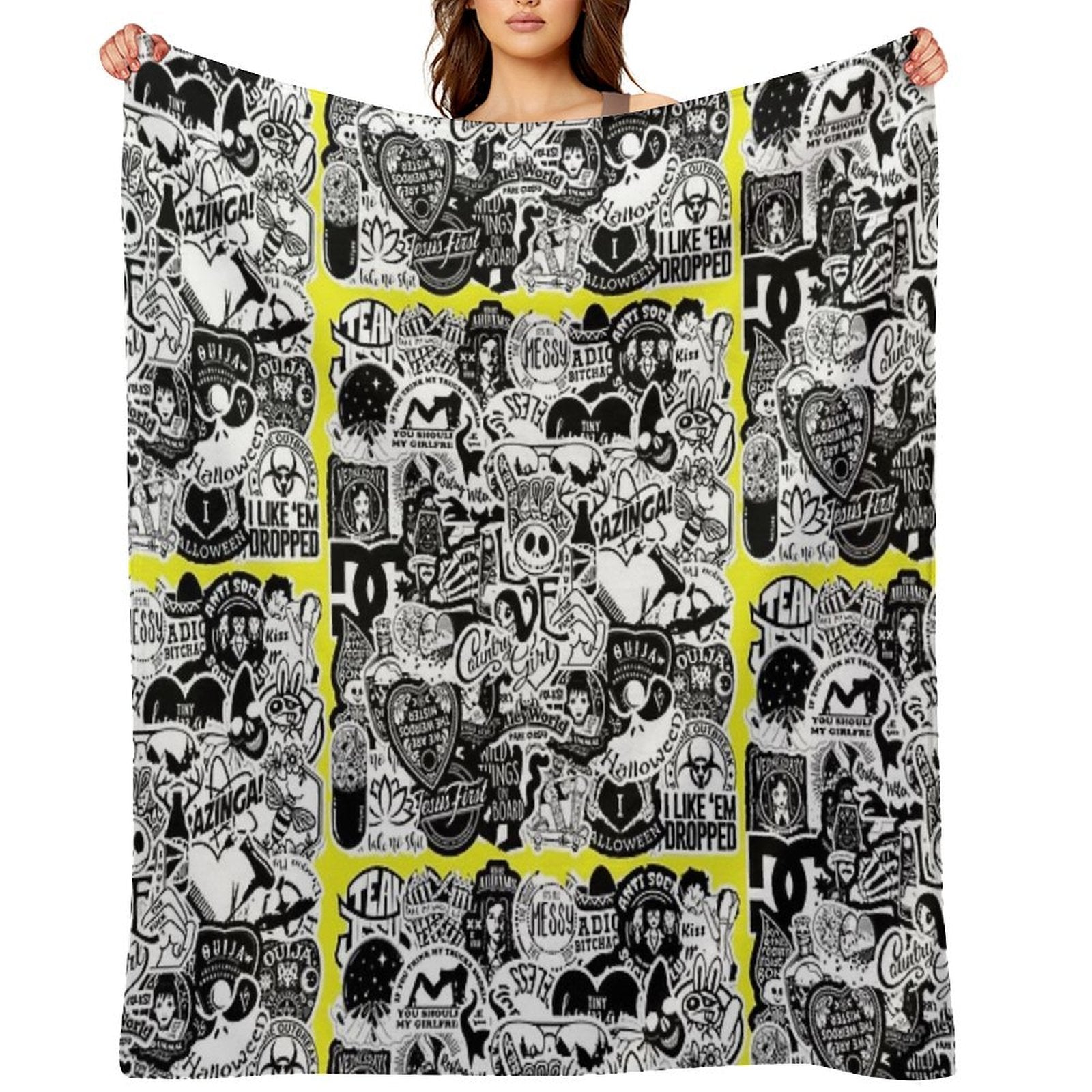 Horror Pictures Collage 7. Shrink-resistant Throw Blanket