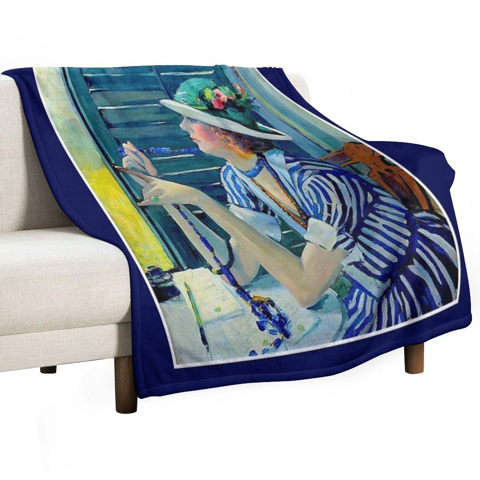 THE ANSWER  Vintage Jane Peterson Oil Painting Print Comfort Throw Blanket