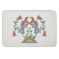 Folk Art Love Birds with Tulips  Pet-Safe Bath Mat