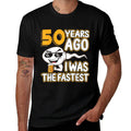 Mens 50th Birthday Gag Sperm 50 Years Ago I Was The Fastest Funny  Graphic-printed T-Shirt