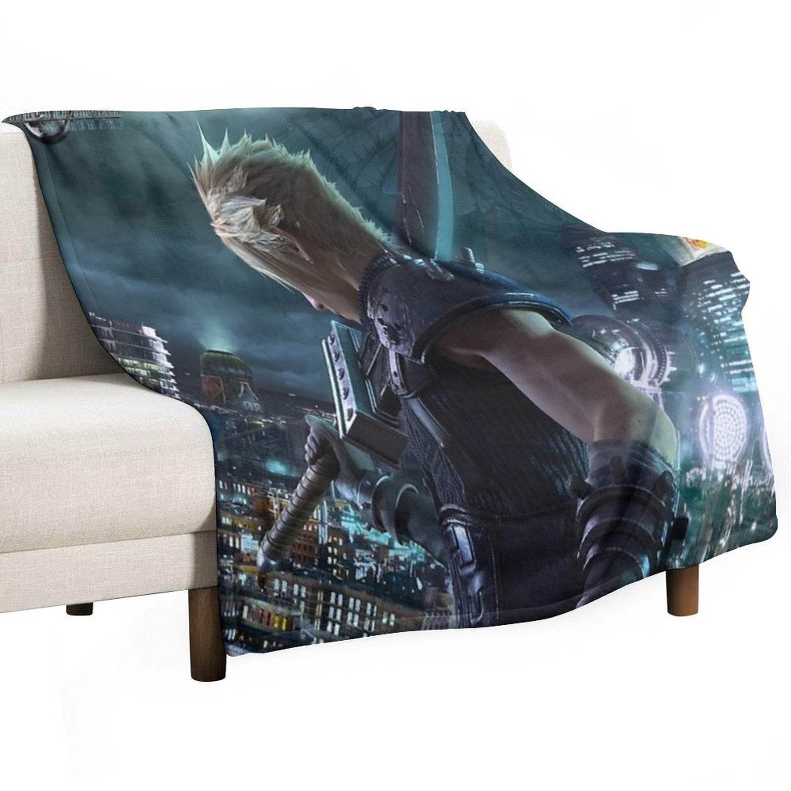 Cloud Final Fantasy VII Remake Compact Throw Blanket
