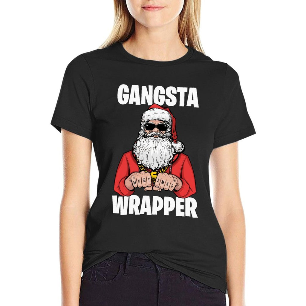 Funnys HQ Gangsta Wrapper Unisex-Adult Black Small Classic Sweatshirt  Heathered Texture T-Shirt