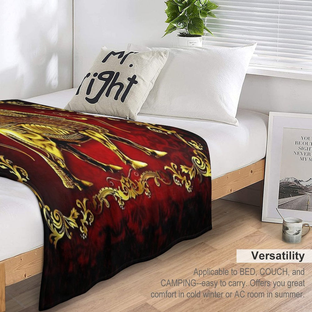 Assyrian LAMASSU ( WInged Bull) Anti-pilling Throw Blanket