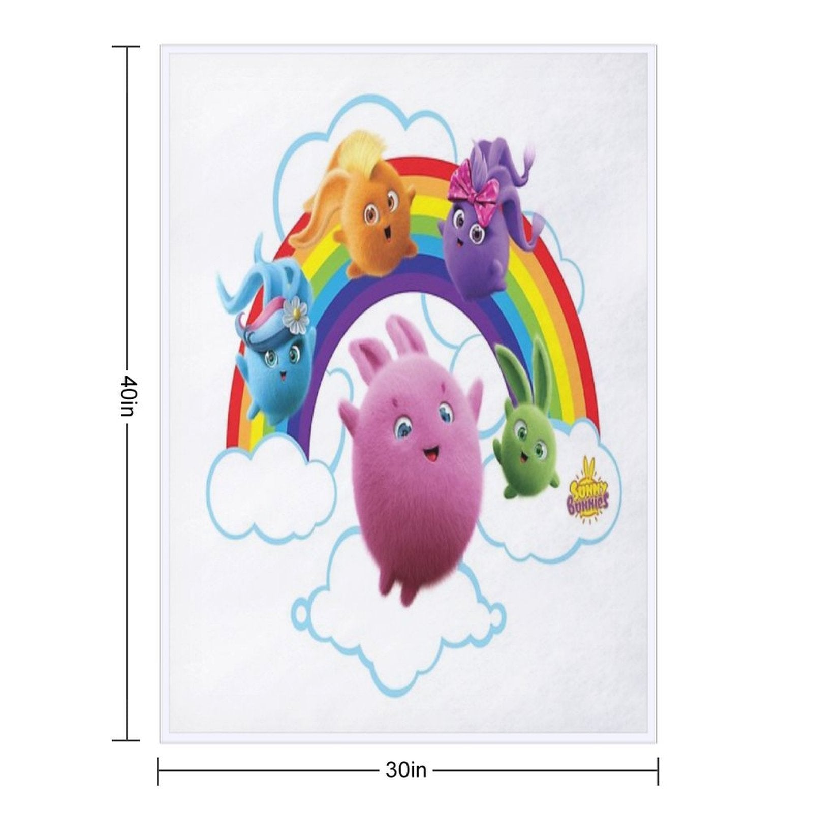 Sunny Bunnies - Rainbow Bunnies Compact Throw Blanket