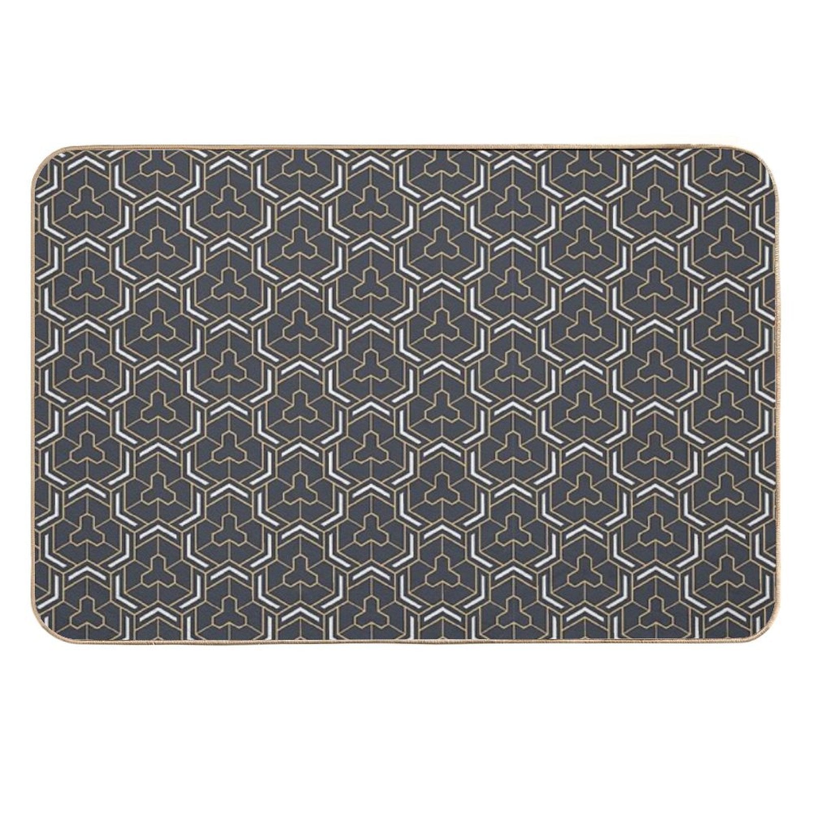 Geometric Color Pattern with Weaving Elements.  Anti-Trip Bath Mat