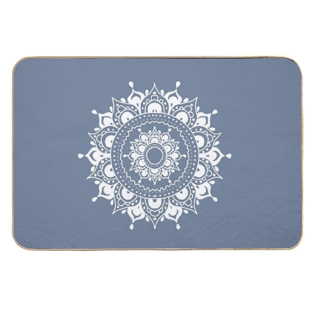 Classic Black And White Mandala Art  Absorbent Bath Mat