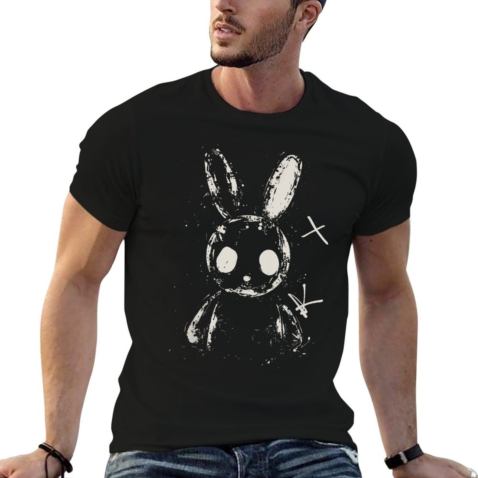 Creepy Cute Bunny Rabbit Alt Goth Grunge Horror Aesthetic, Small  Tagless Design T-Shirt
