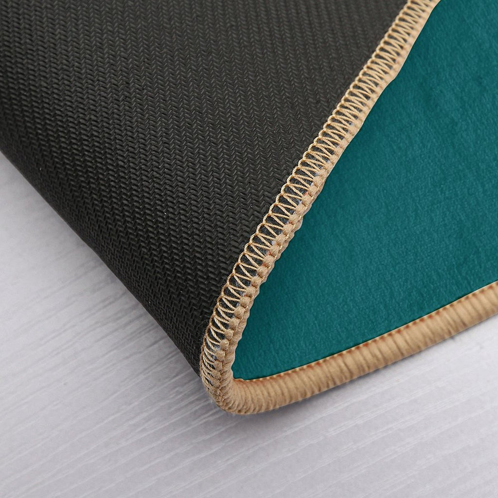 Ocean Blue Blue Solid Color  Slip-Resistant Bath Mat