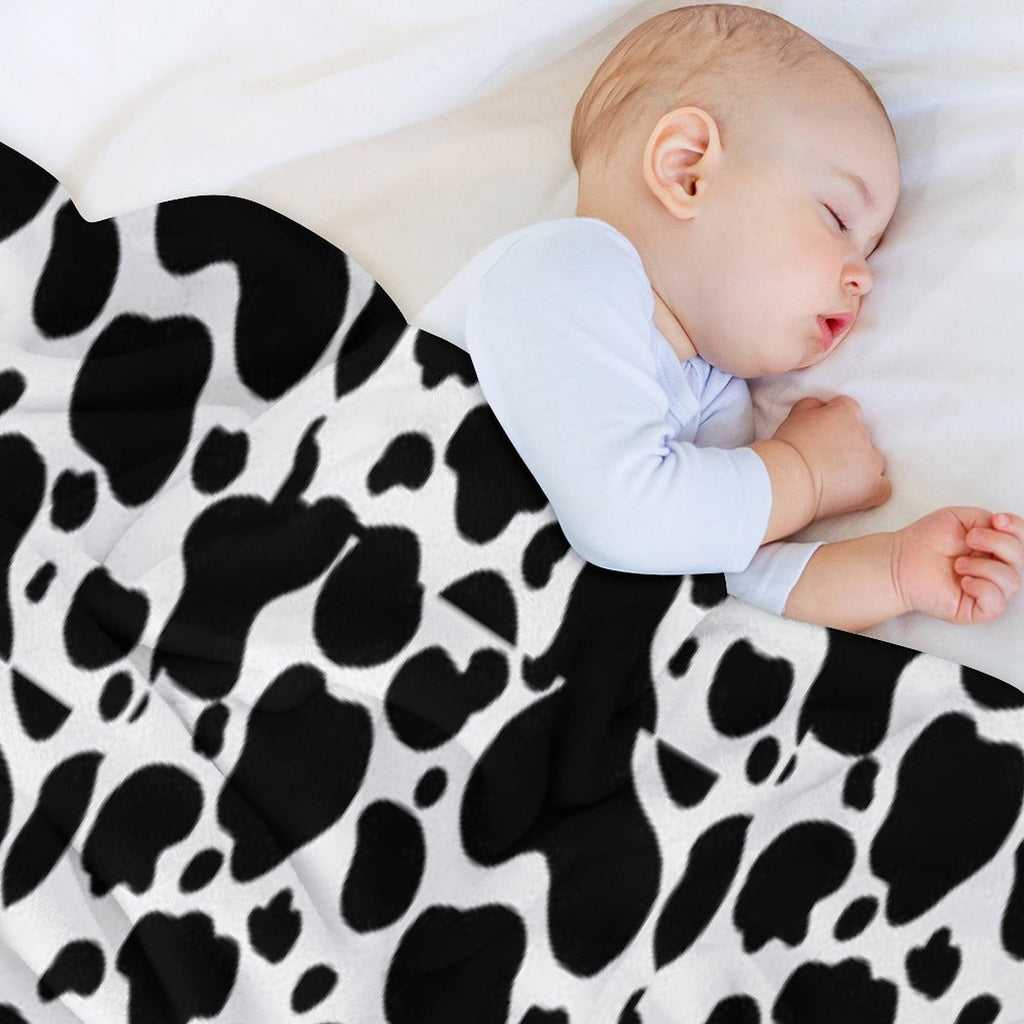 Cow Print Shrink-resistant Throw Blanket