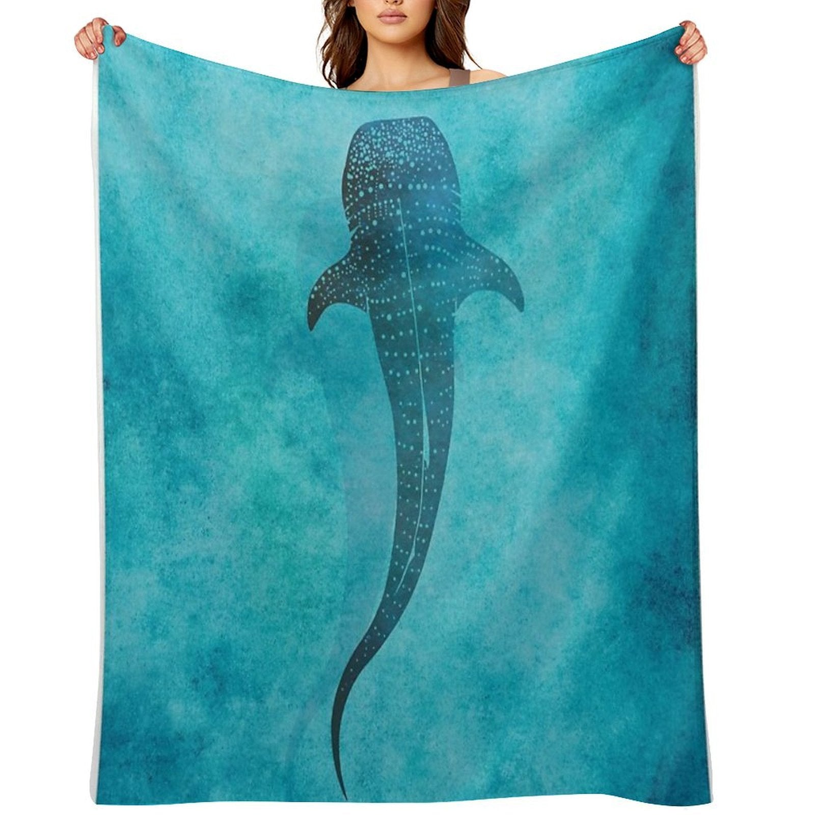 Whale Shark Blue Ocean Quick-dry Throw Blanket