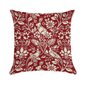 Pheasant And Hare Pattern, Deep Red And Cream Soft Bedroom Essential Throw Pillow