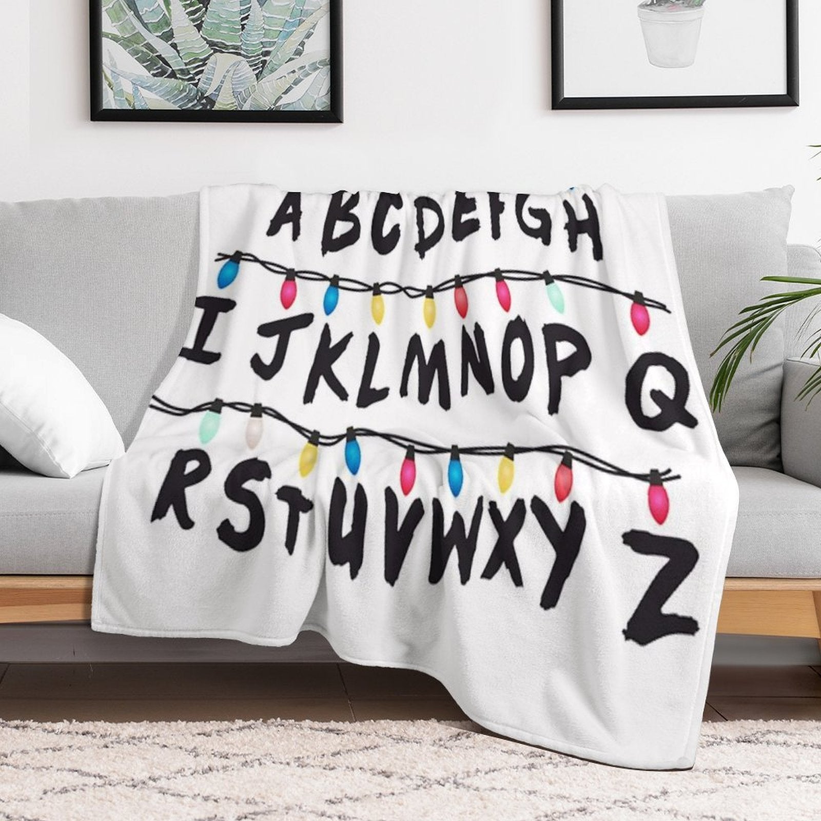 ABCDEFGH All-season Throw Blanket