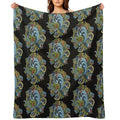 Traditional Norwegian Telemark Rosemaling Plush Throw Blanket