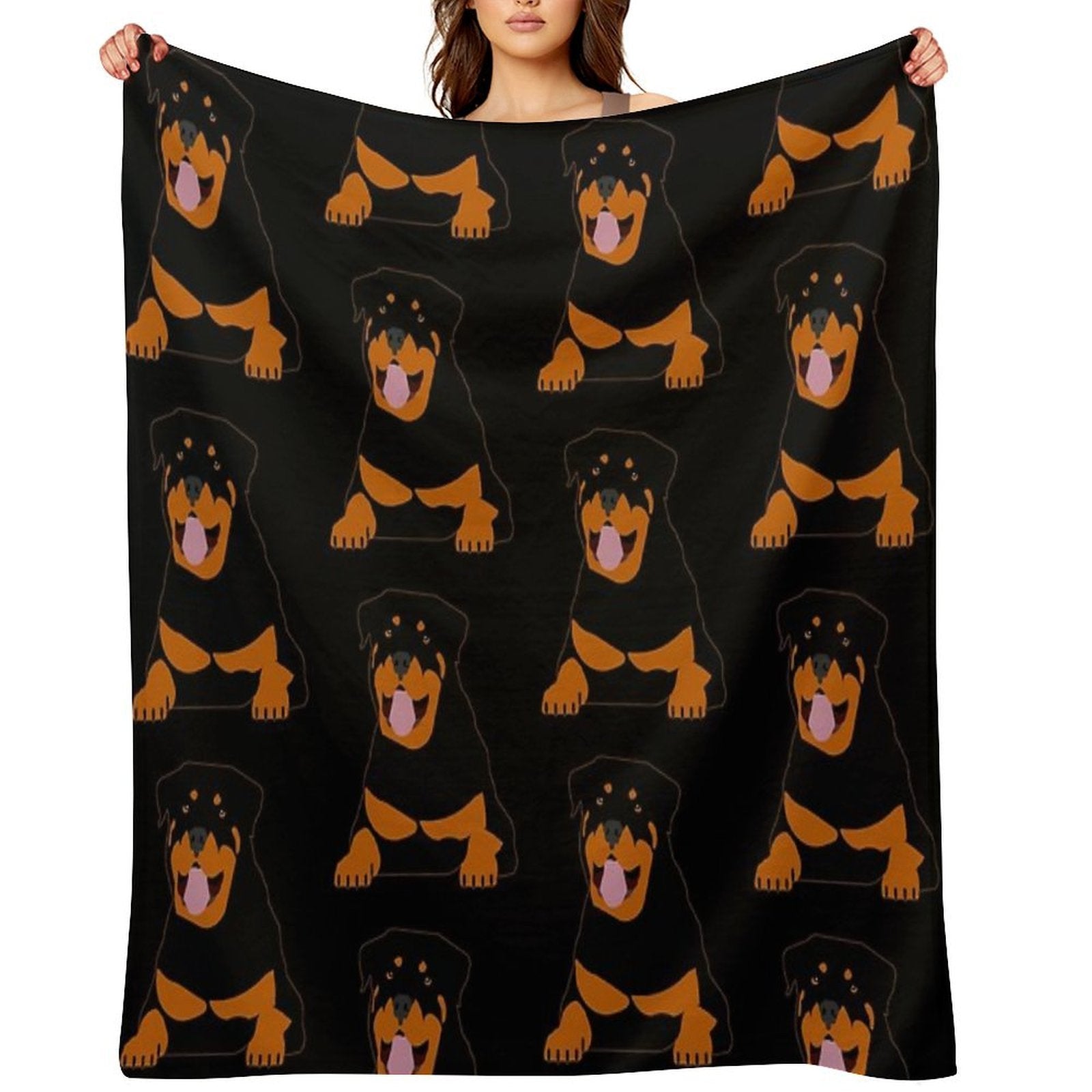 Rottie Machine-washable Throw Blanket