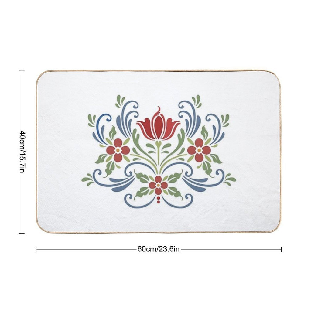 Scandinavian Flowers  Versatile Bath Mat