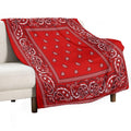 Bandana - Red Plush Throw Blanket