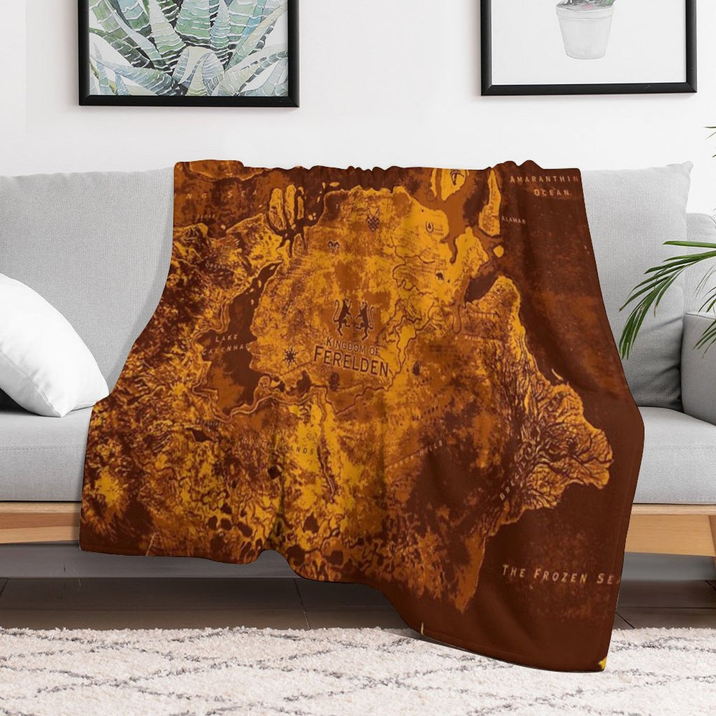 Age Dragon Map  Fantasy RPG Game Gamer  Warden Hero Inquisitor Gryphon Gift-ready Throw Blanket