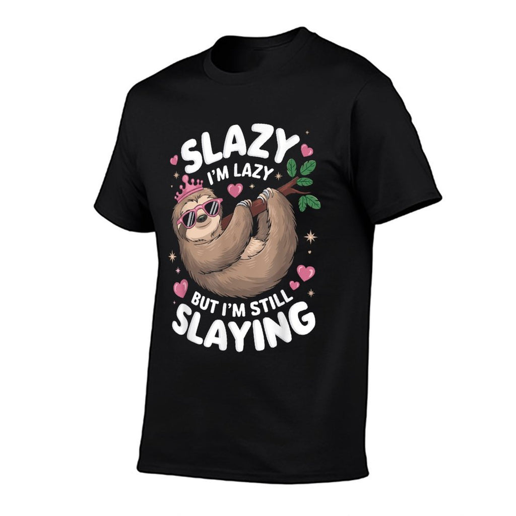 Cute Tween Girl Funny Animal Sloth Slay Meme Trendy Slazy  Polyester Blend T-Shirt