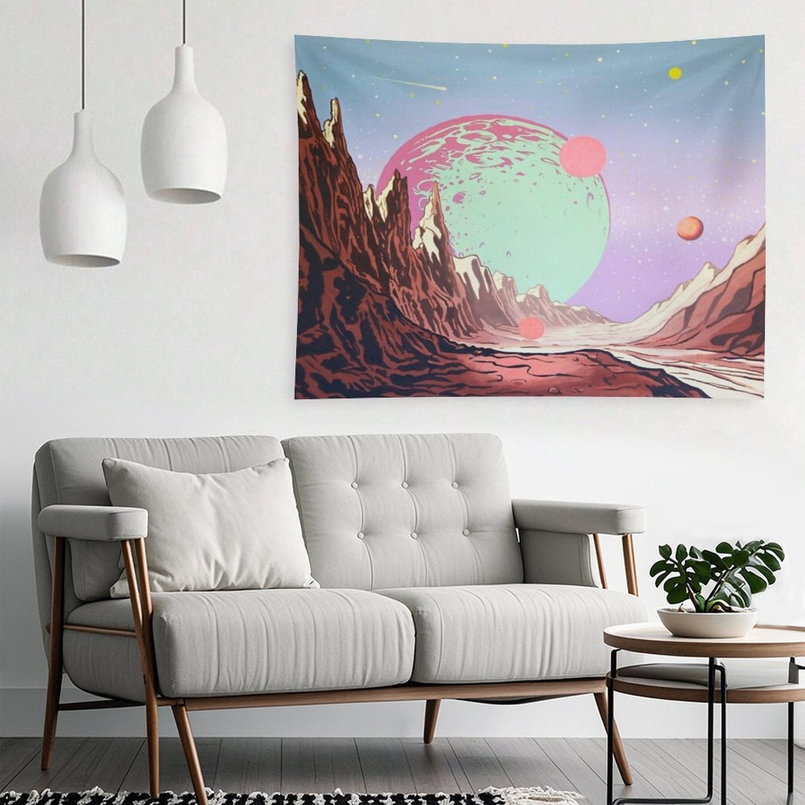 Green Moon Tapestry
