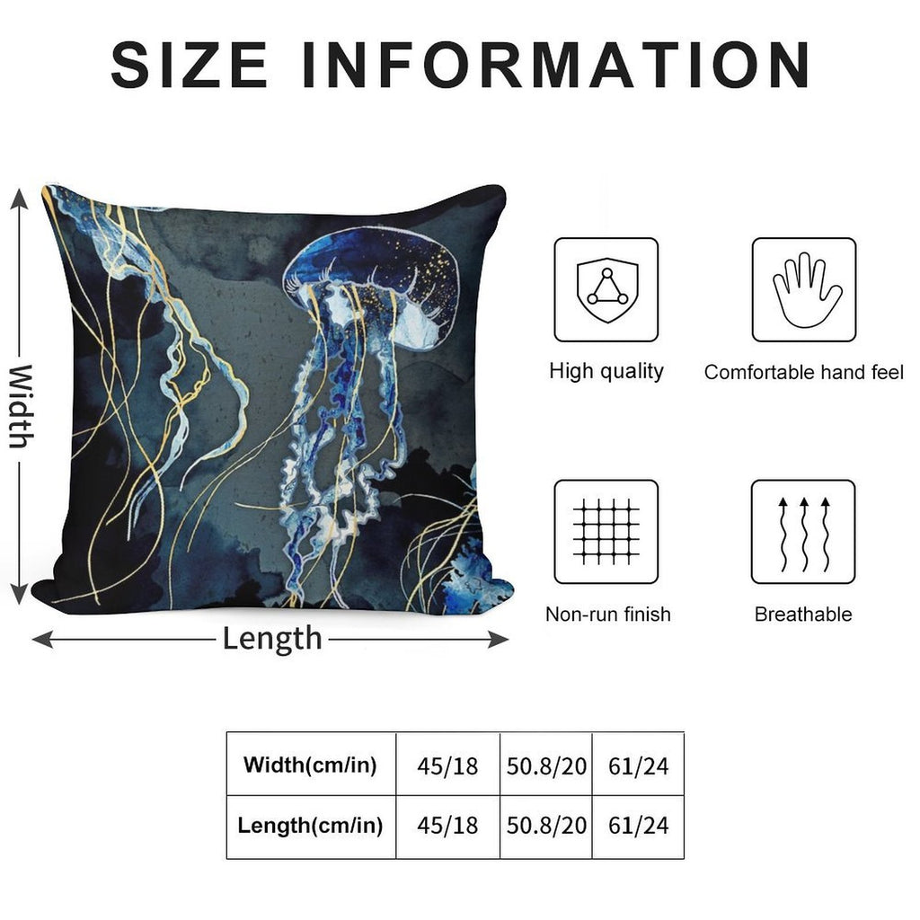 Metallic Ocean III Soft Multiple Sizes Throw Pillow