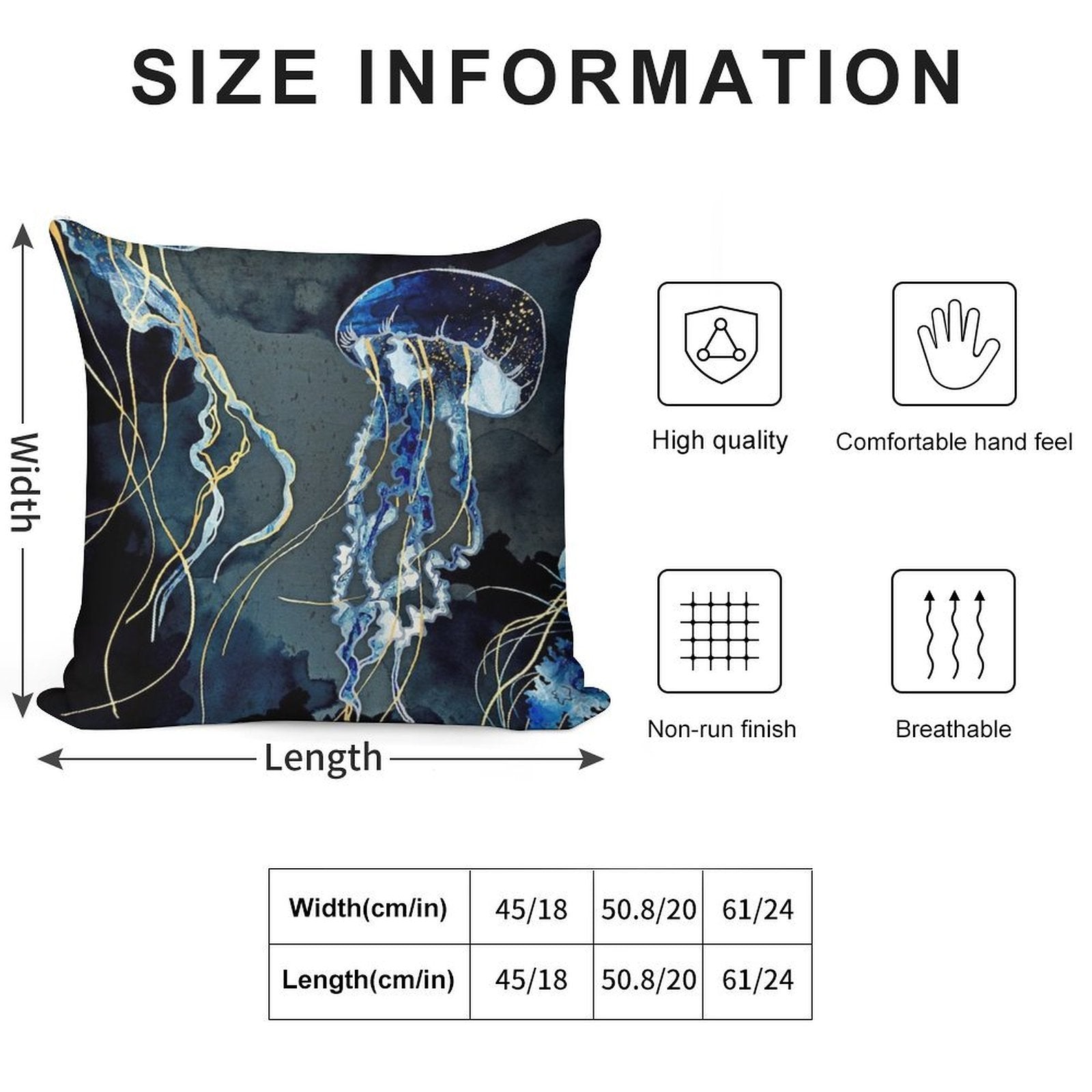 Metallic Ocean III Soft Multiple Sizes Throw Pillow