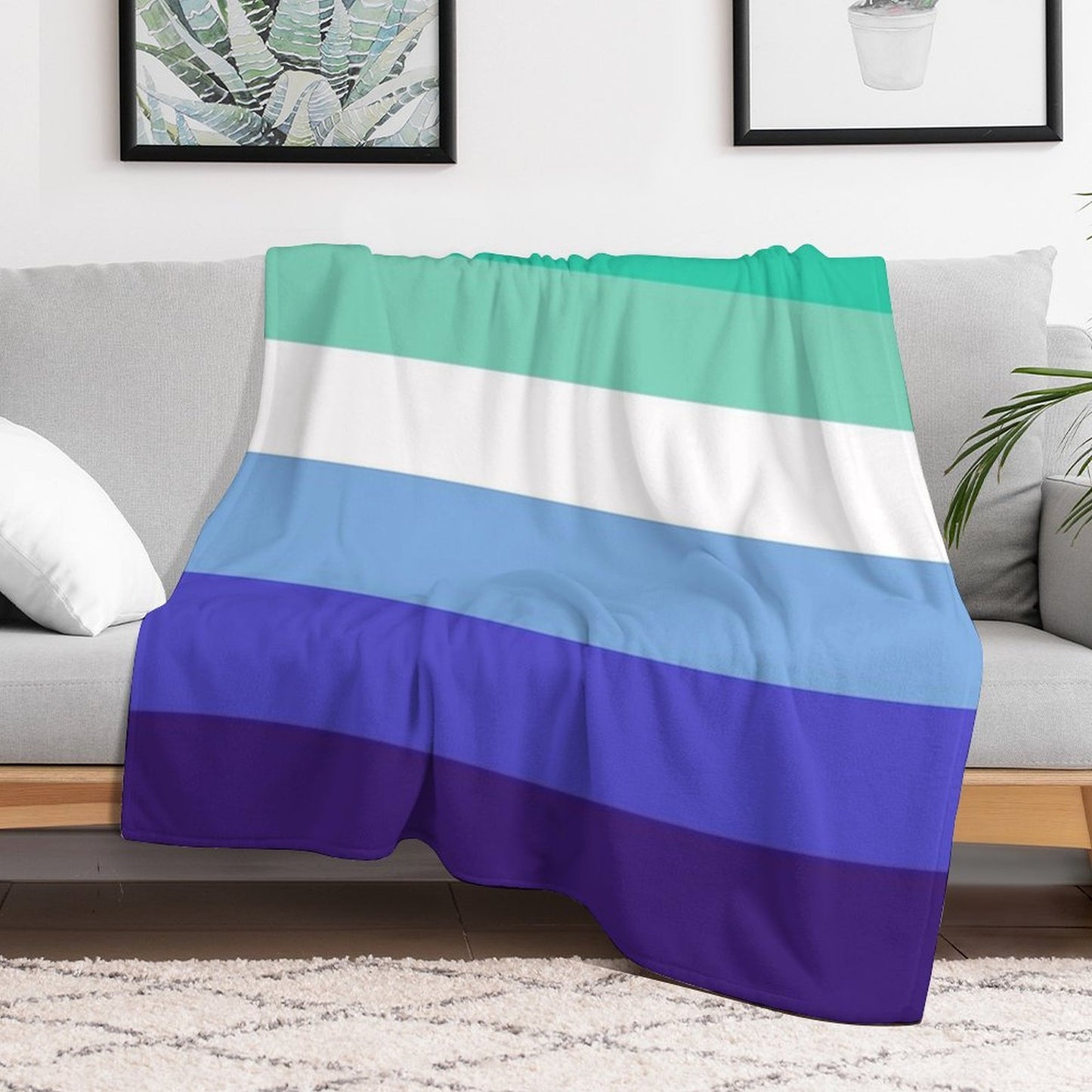 MLM Gay Pride Flag Machine-washable Throw Blanket