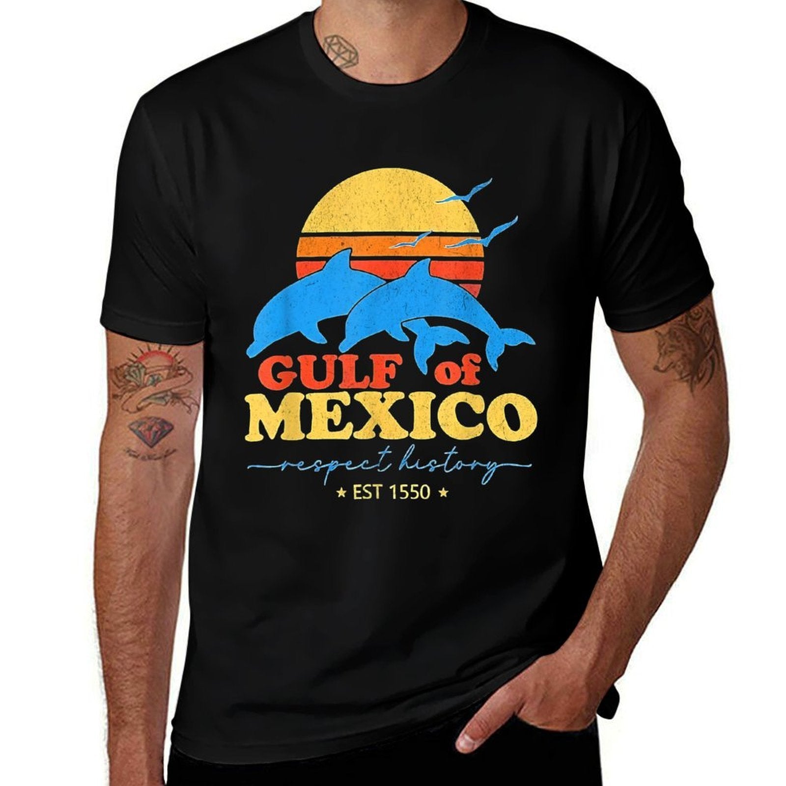 Gulf of Mexico Est 1550 Retro Vintage Beach for Men Women  Stretchy T-Shirt