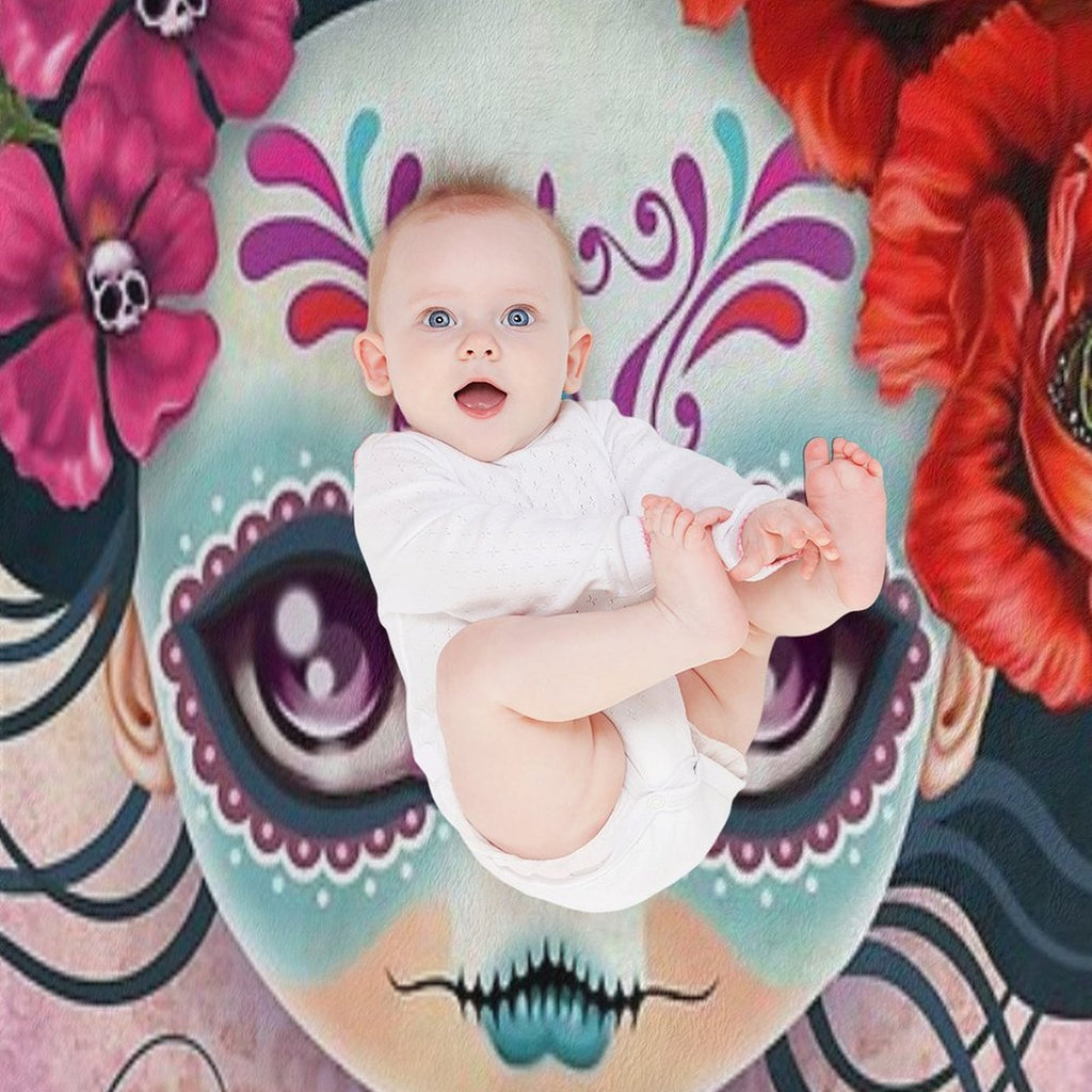 Amelia Calavera - Sugar Skull Premium Throw Blanket