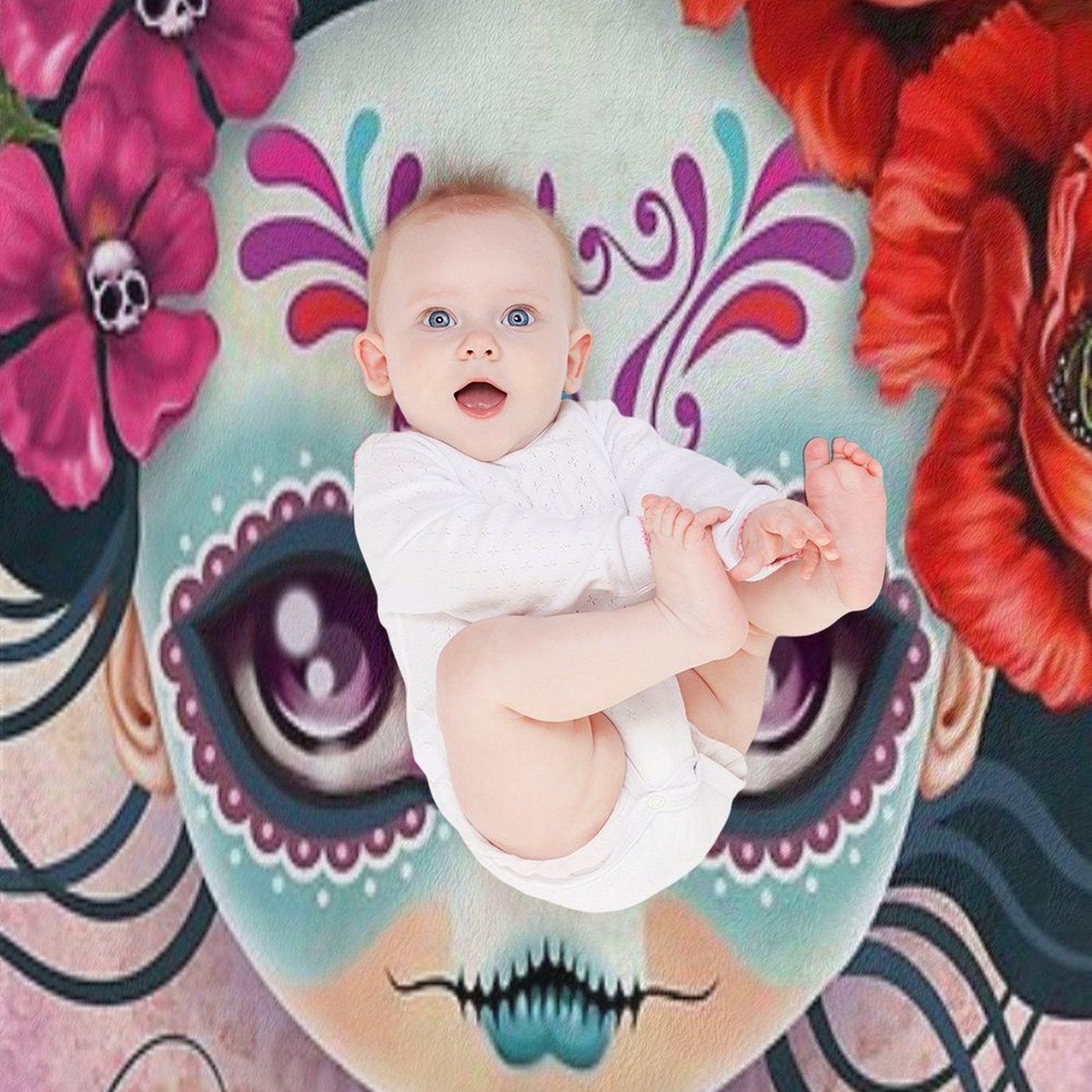 Amelia Calavera - Sugar Skull Premium Throw Blanket