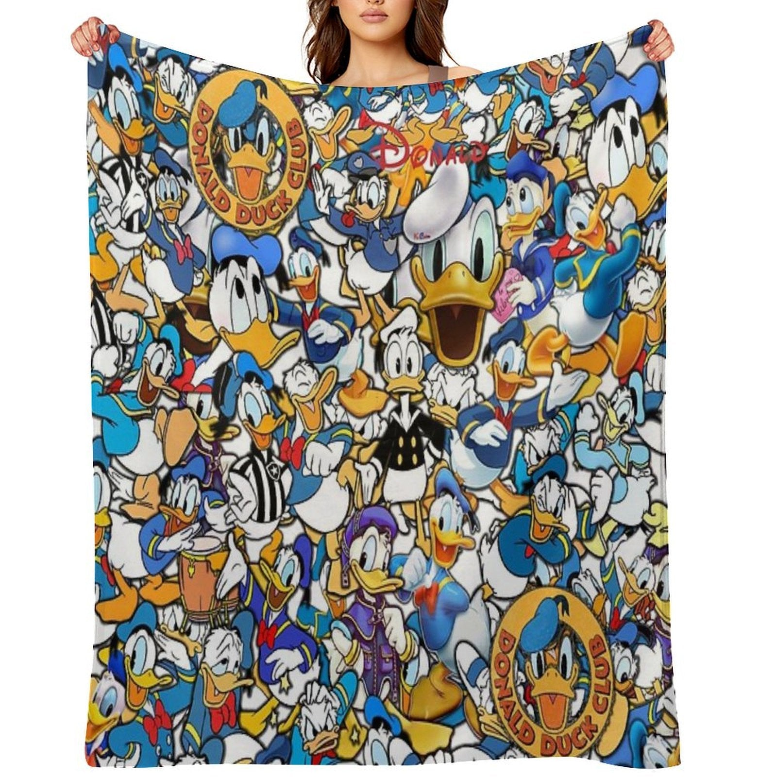Donald Duck Kids Classic Funny Cartoon Ultimate Super Fine HD Collage Quick-dry Throw Blanket