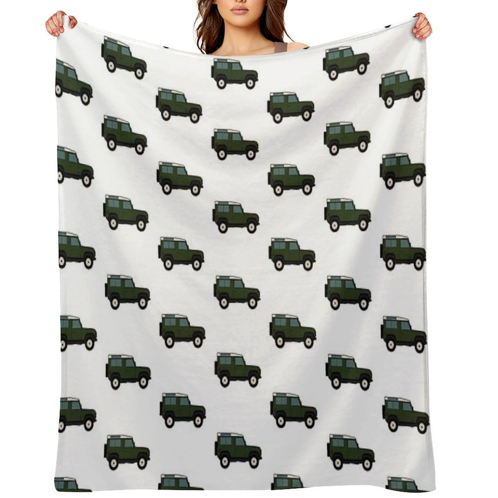 Defender SUV - British Racing Green Travel-friendly Throw Blanket
