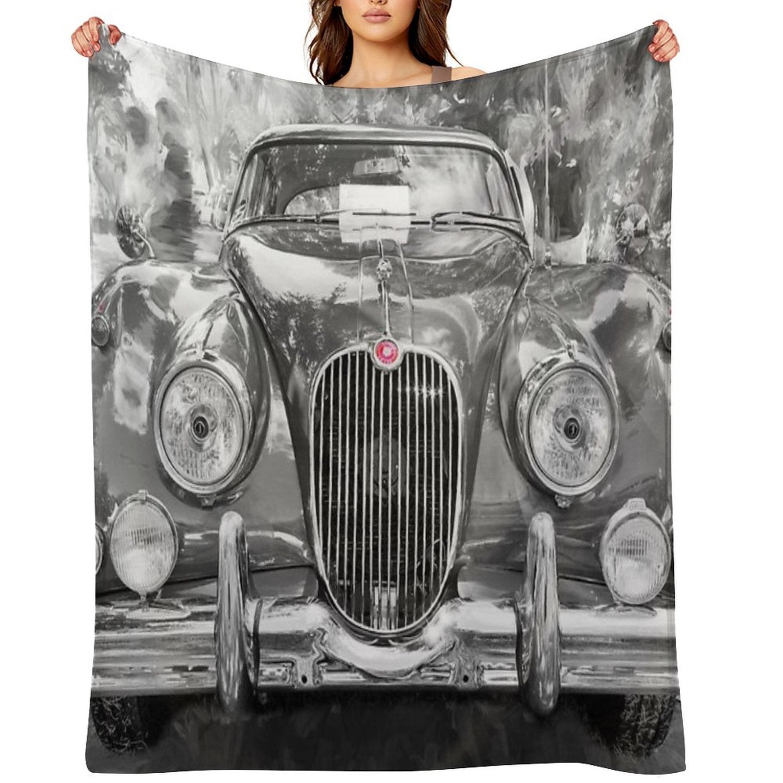 1961 Blue Jaguar XK 150 FHC X101 Gift-ready Throw Blanket