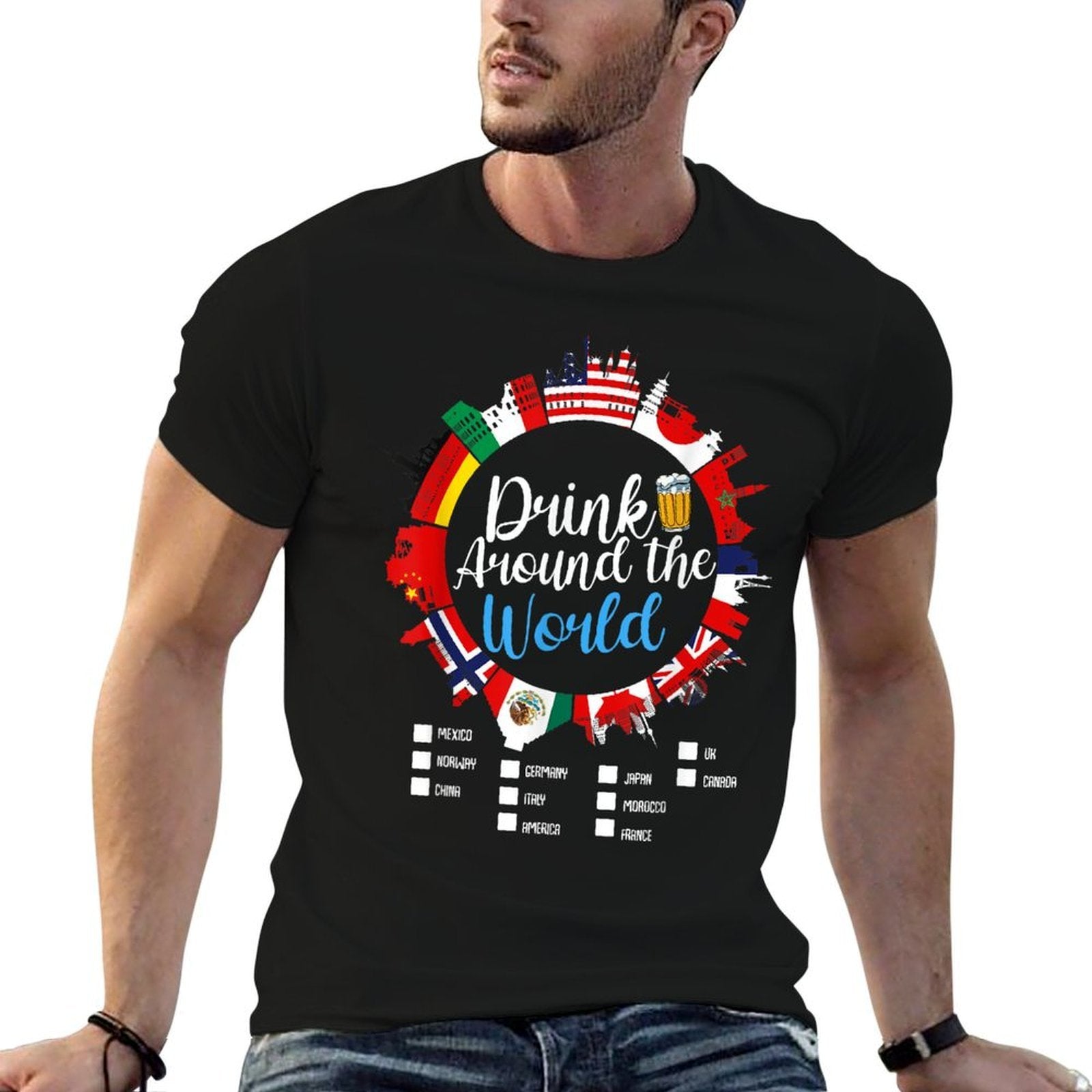 Getrnk Getrnke Bier Wein Mexiko Frankreich Norwe Adult Vacation Drinking Countries International National  Affordable Price T-Shirt