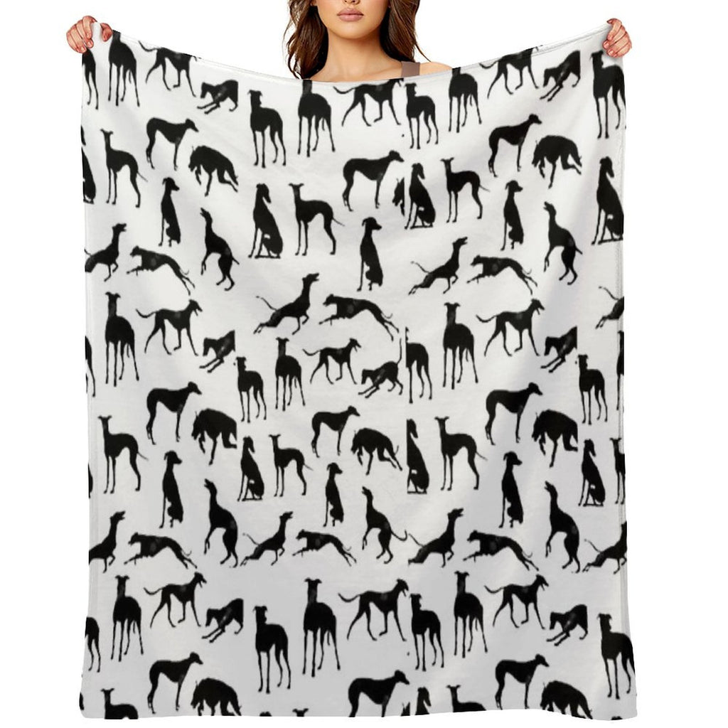 Beautiful Greyhound Semaphore with Hand Drawn Shrink-resistant Throw Blanket