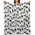 Beautiful Greyhound Semaphore with Hand Drawn Shrink-resistant Throw Blanket