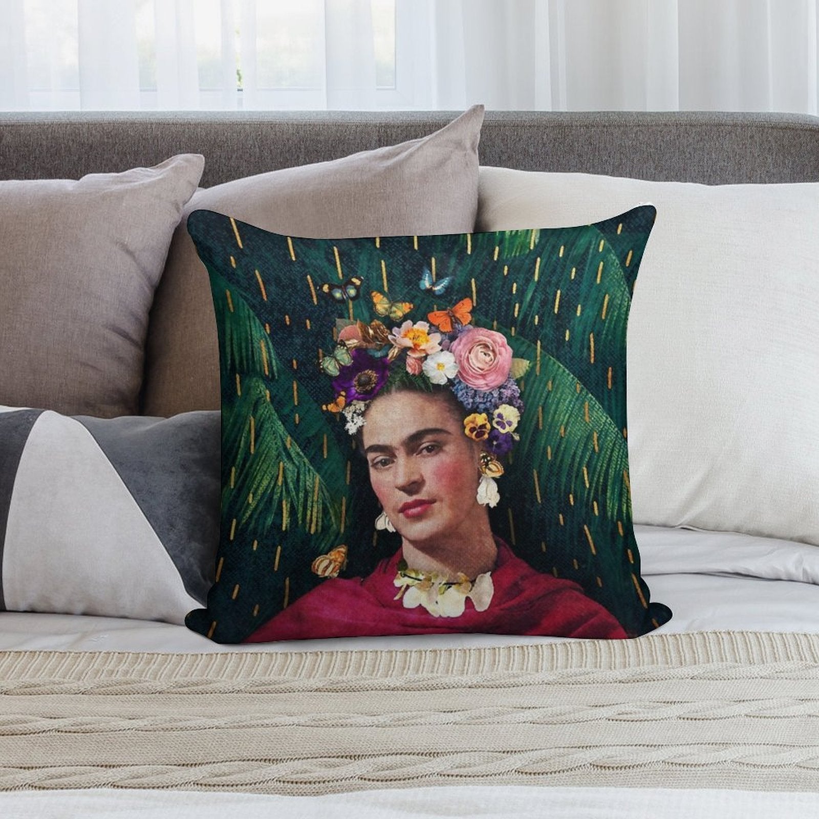 Frida Kahlo  World Women's Day Soft Warmth Comfort Throw Pillow