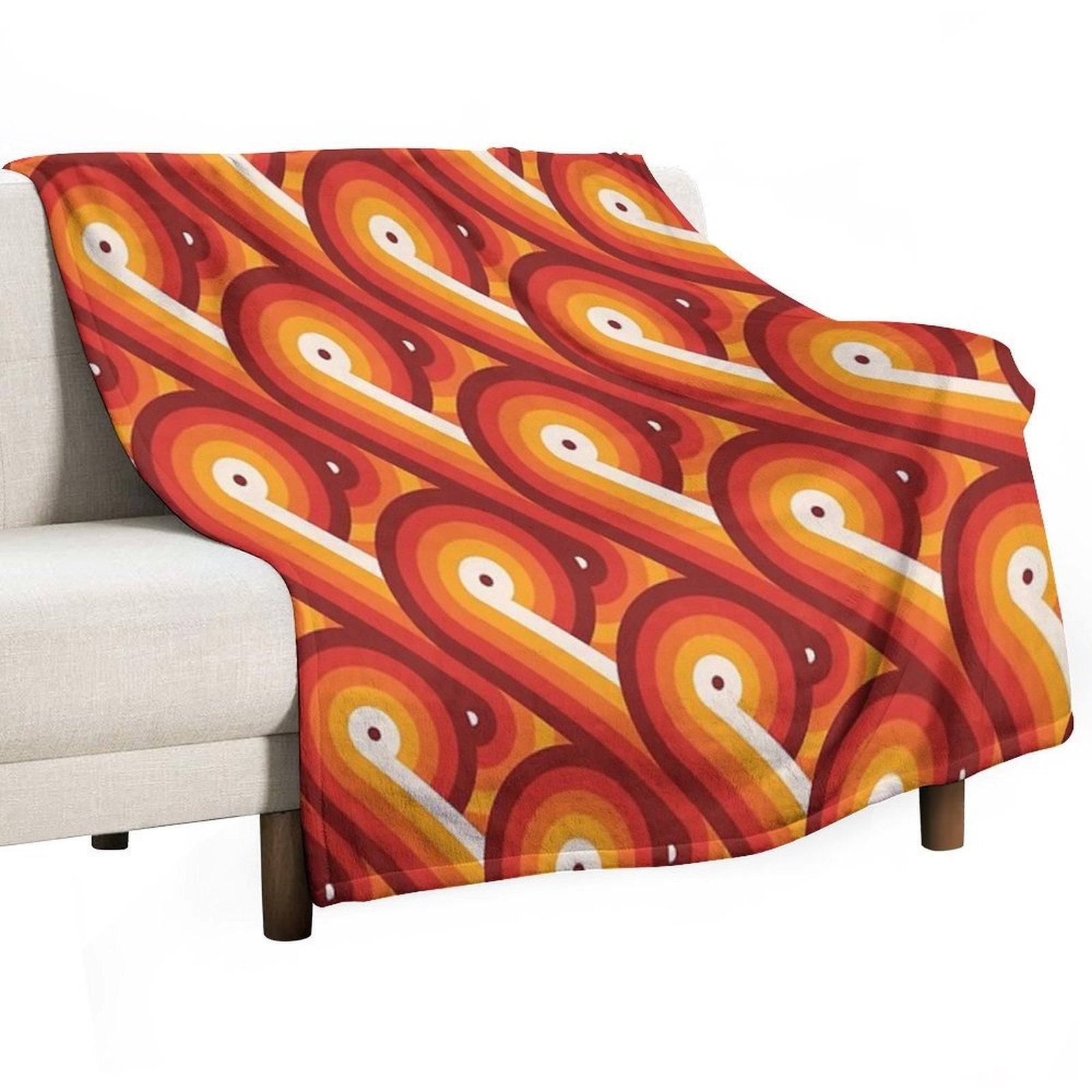 Disco Circles Geometric Pattern – “The Rogue” Palette Lightweight Throw Blanket
