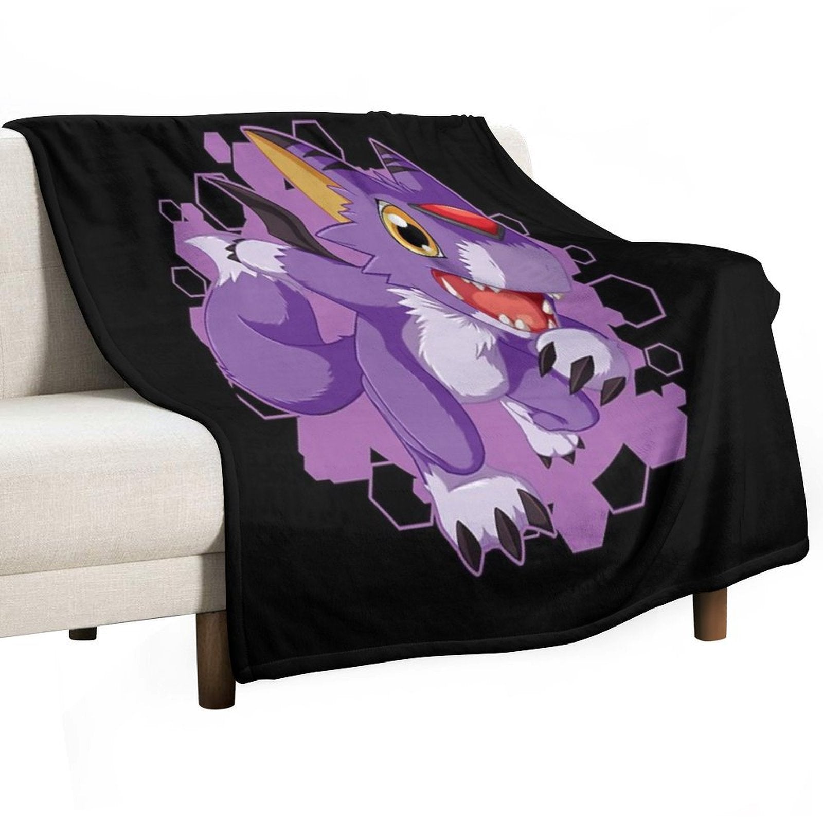 Chibi Dorumon Cute Digimon Design Velvety-soft Throw Blanket