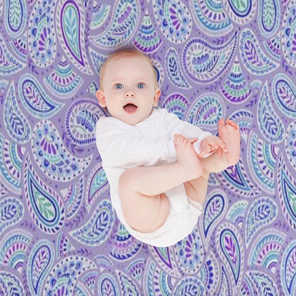 Purple Paisley Eco-conscious Throw Blanket